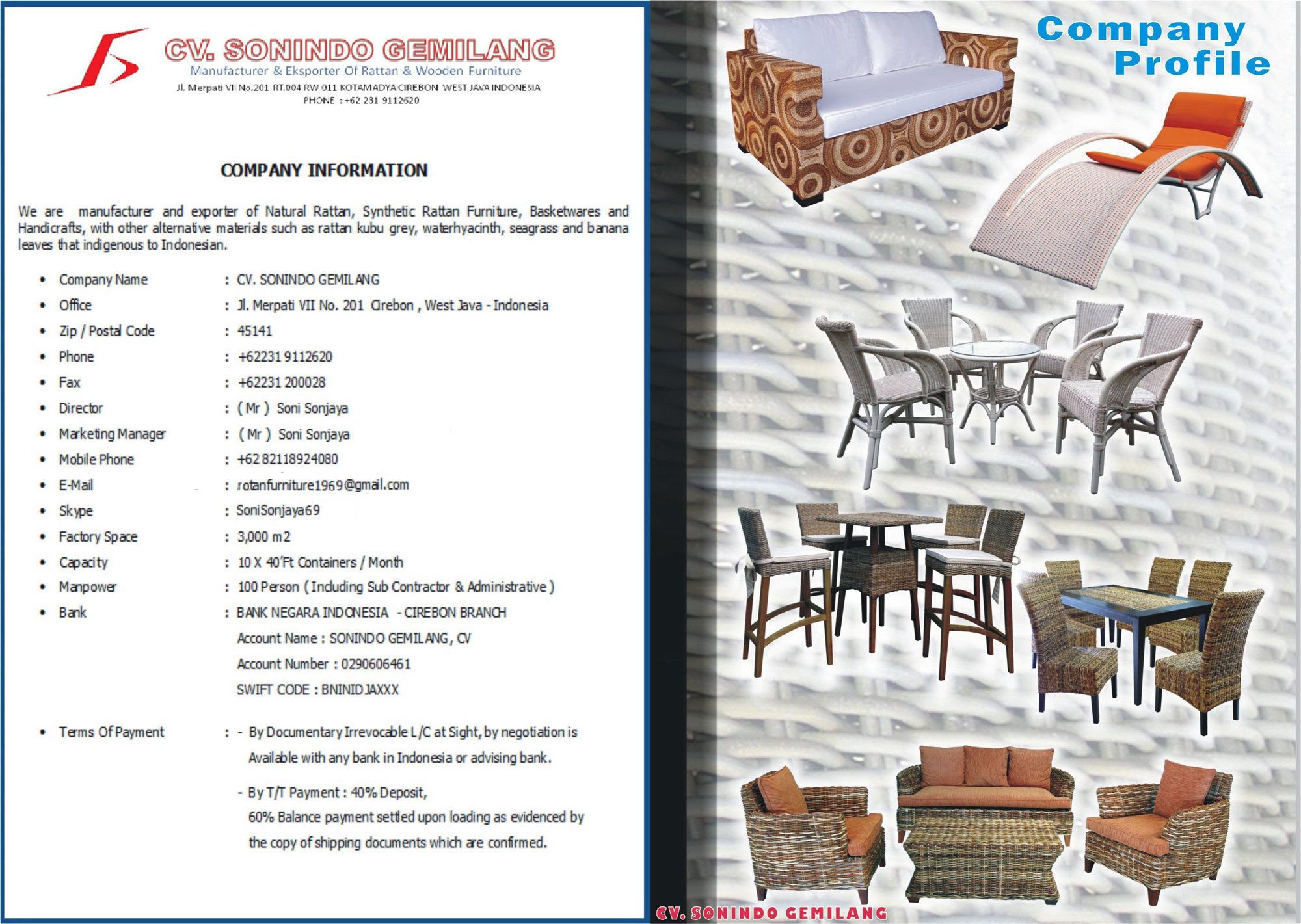 Company Profile CV Sonindo Gemilang